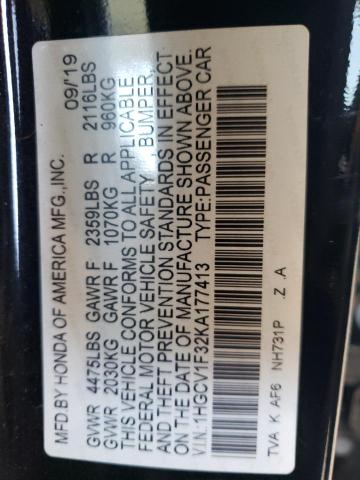 2019 HONDA ACCORD SPO - 1HGCV1F32KA177413