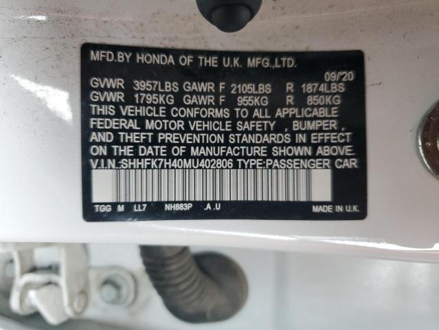 2021 HONDA CIVIC SPOR - SHHFK7H40MU402806