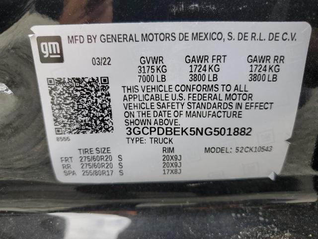 2022 CHEVROLET SILVERADO - 3GCPDBEK5NG501882