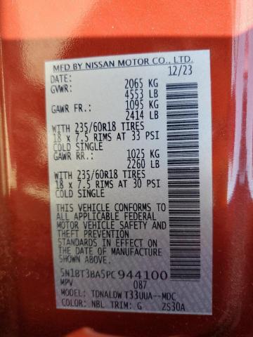 2023 NISSAN ROGUE SV - 5N1BT3BA5PC944100