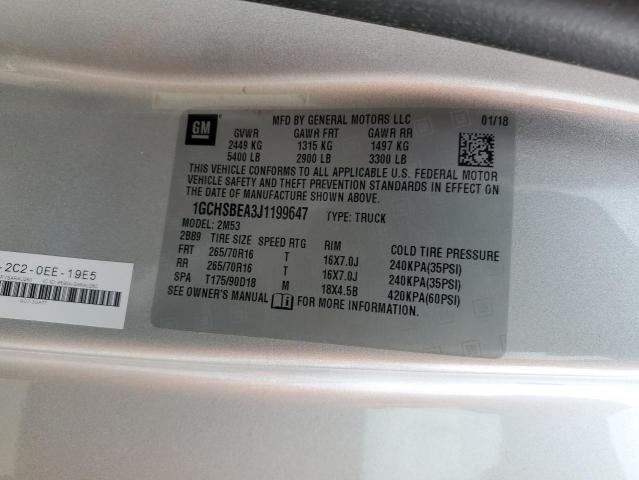 2018 CHEVROLET COLORADO 1GCHSBEA3J1199647