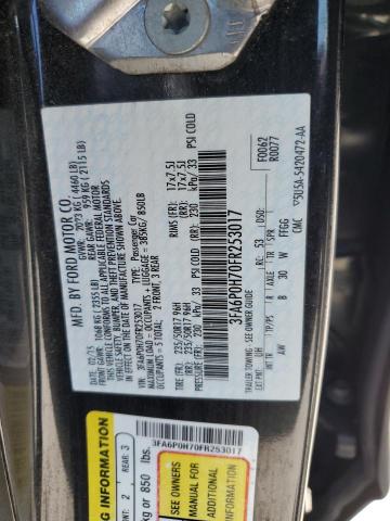 2015 FORD FUSION SE - 3FA6P0H70FR253017