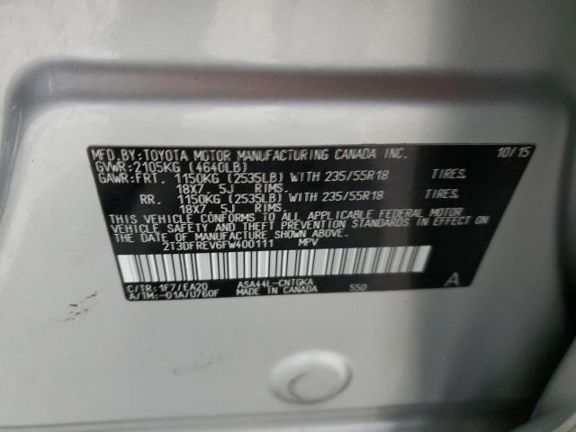 2015 TOYOTA RAV4 LIMIT - 2T3DFREV6FW400111