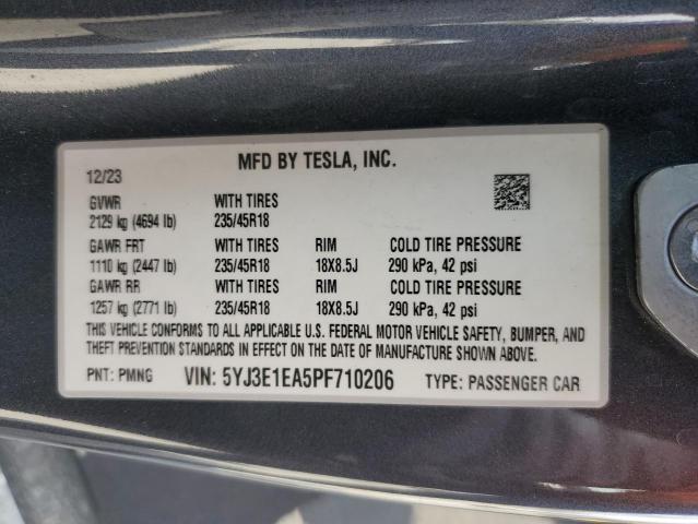 2023 TESLA MODEL 3 5YJ3E1EA5PF710206