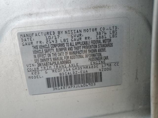 2018 NISSAN SENTRA S 3N1AB7APXJL606903