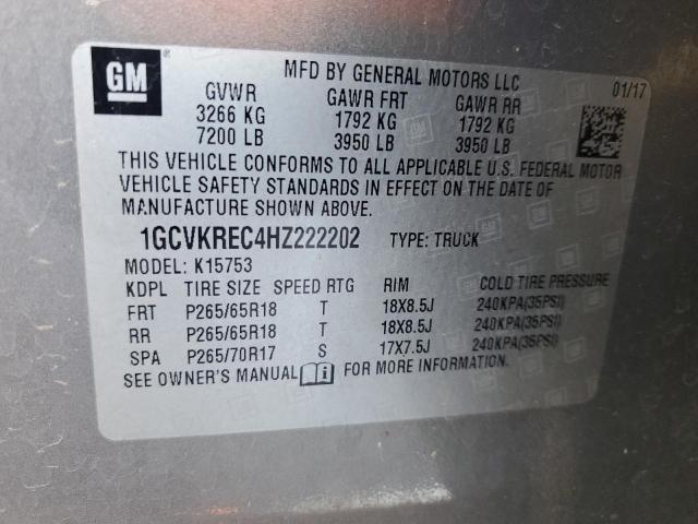 2017 CHEVROLET SILVERADO - 1GCVKREC4HZ222202
