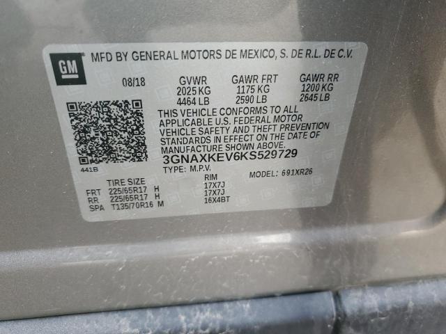 2019 CHEVROLET EQUINOX LT - 3GNAXKEV6KS529729