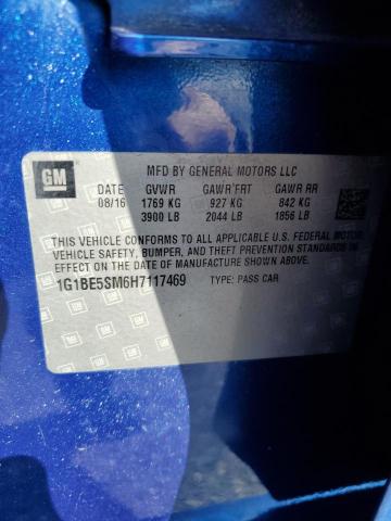 2017 CHEVROLET CRUZE LT 1G1BE5SM6H7117469