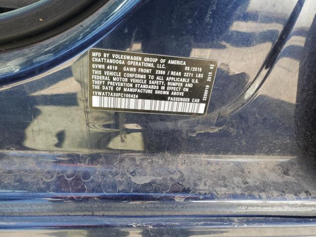 2015 VOLKSWAGEN PASSAT S - 1VWAT7A30FC100424