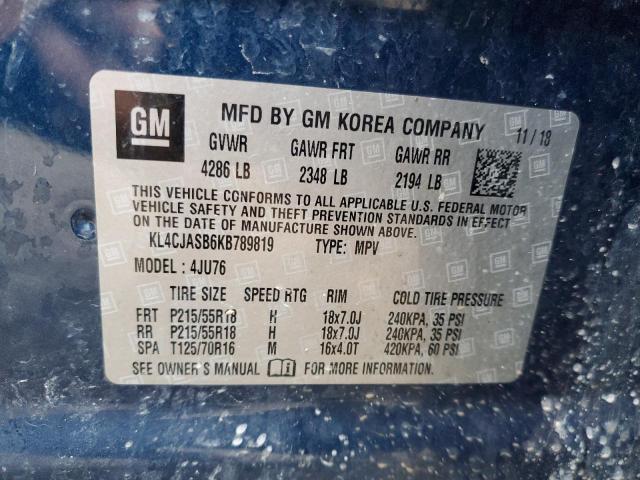 2019 BUICK ENCORE PRE - KL4CJASB6KB789819