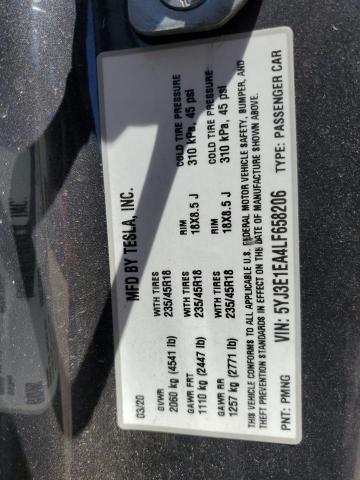 2020 TESLA MODEL 3 - 5YJ3E1EA4LF658206