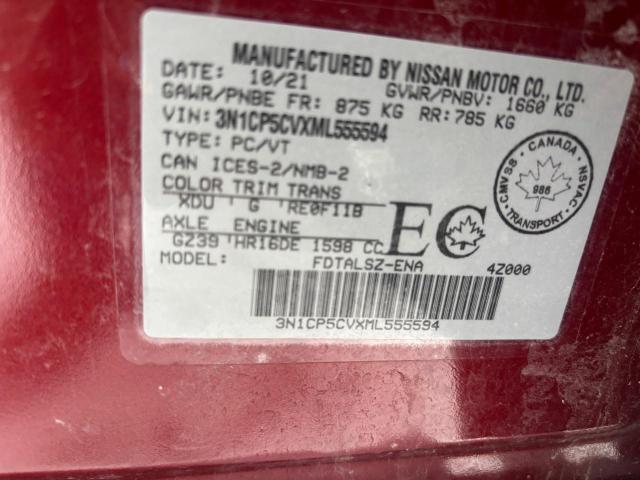 2021 NISSAN KICKS SV - 3N1CP5CVXML555594