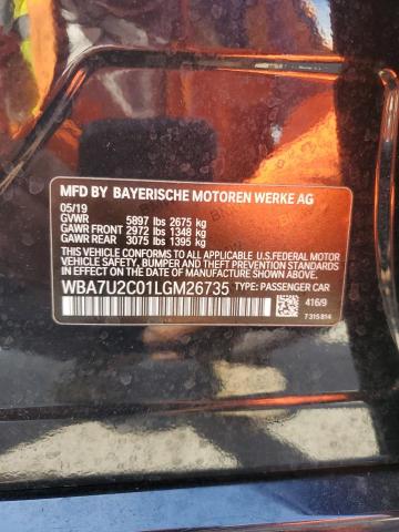 2020 BMW 750 XI - WBA7U2C01LGM26735