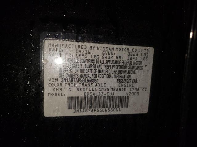 2016 NISSAN SENTRA S - 3N1AB7AP5GL658061
