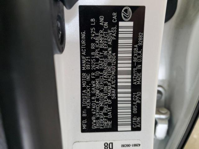 2021 LEXUS ES 300H UL 58AFA1C17MU012604