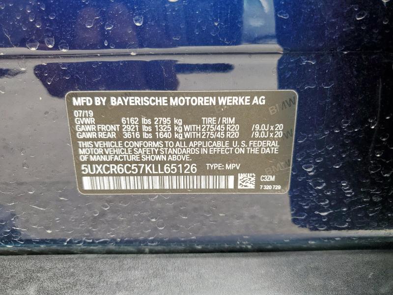 2019 BMW X5 XDRIVE4 - 5UXCR6C57KLL65126