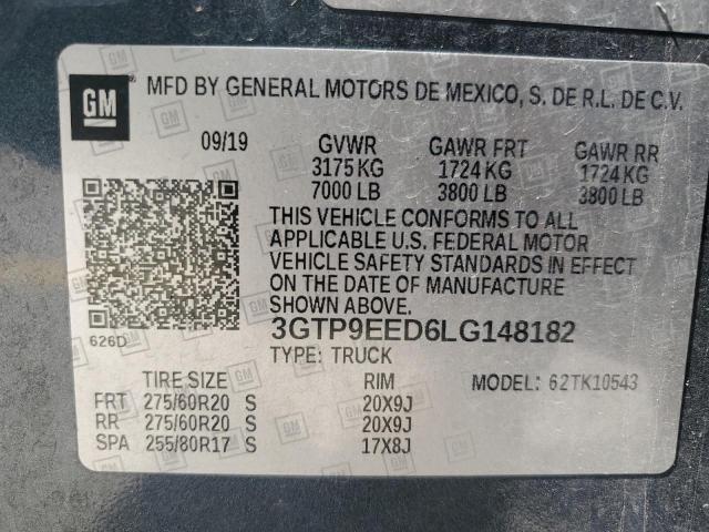 2020 GMC SIERRA K15 - 3GTP9EED6LG148182