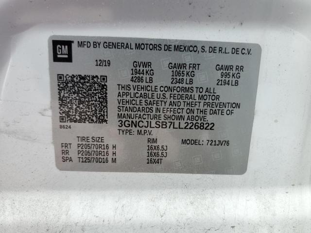 3GNCJLSB7LL226822 2020 CHEVROLET TRAX