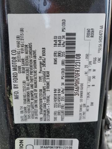 2015 FORD FUSION SE - 3FA6P0H70FR123108