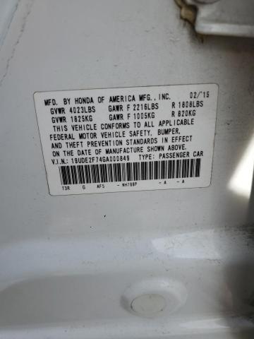 2016 ACURA ILX PREMIU 19UDE2F74GA000849