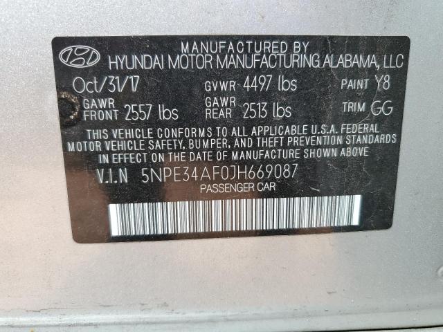 2018 HYUNDAI SONATA SPO - 5NPE34AF0JH669087