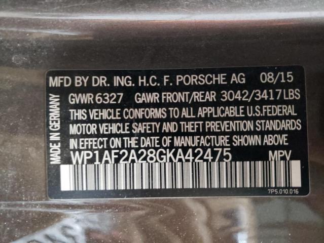 2016 PORSCHE CAYENNE - WP1AF2A28GKA42475
