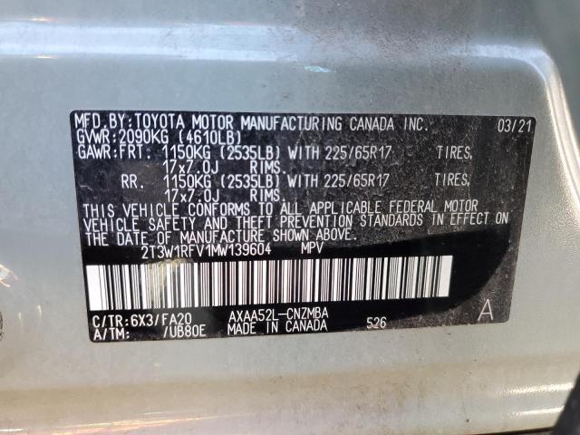 2021 TOYOTA RAV4 XLE - 2T3W1RFV1MW139604