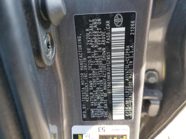 2018 TOYOTA CAMRY XSE 4T1B61HK8JU157851