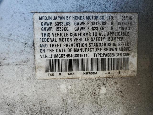 2016 HONDA FIT LX - JHMGK5H54GS016110