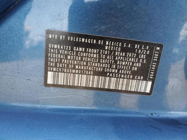 2021 VOLKSWAGEN JETTA S - 3VWC57BU5MM017545
