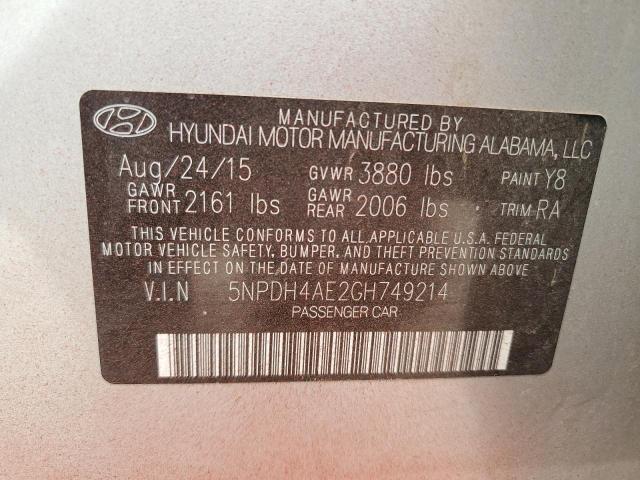 2016 HYUNDAI ELANTRA SE - 5NPDH4AE2GH749214