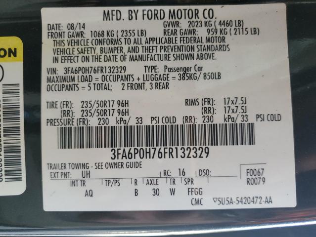 2015 FORD FUSION SE - 3FA6P0H76FR132329
