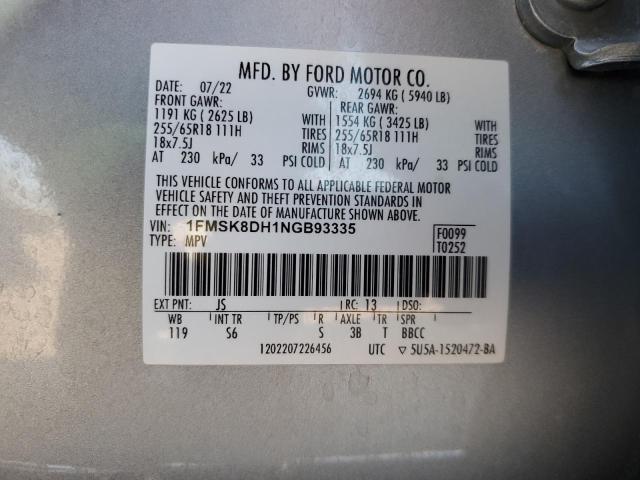 2022 FORD EXPLORER X - 1FMSK8DH1NGB93335