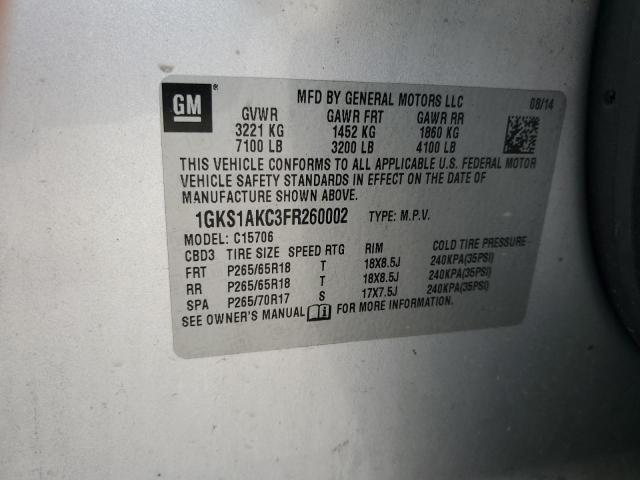 2015 GMC YUKON SLE 1GKS1AKC3FR260002