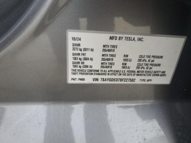 2025 TESLA MODEL Y - 7SAYGDED7SF227582