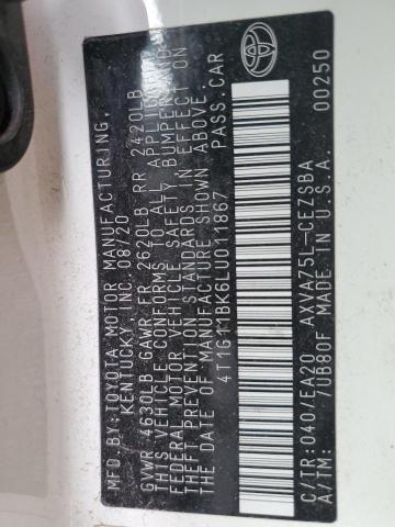 2020 TOYOTA CAMRY SE - 4T1G11BK6LU011867