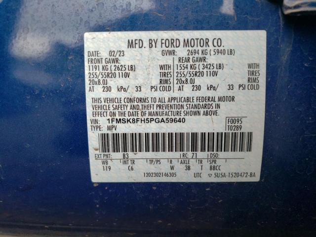 2023 FORD EXPLORER L - 1FMSK8FH5PGA59640