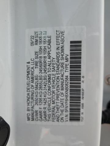 2022 HONDA PILOT TRAI 5FNYF6H8XNB082584