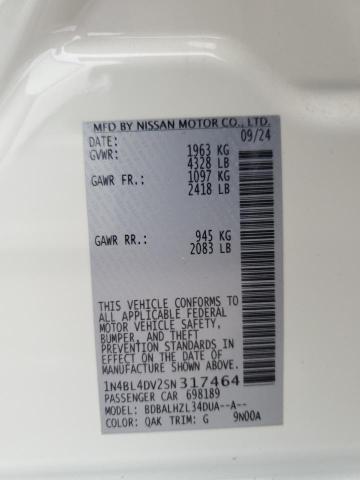 2025 NISSAN ALTIMA SV 1N4BL4DV2SN317464