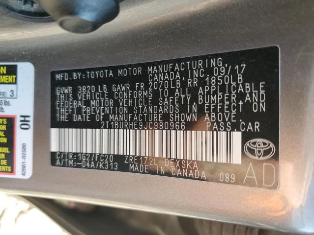 2018 TOYOTA COROLLA L - 2T1BURHE9JC980966