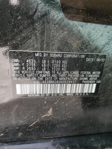 2022 SUBARU LEGACY PRE - 4S3BWAD6XN3028437
