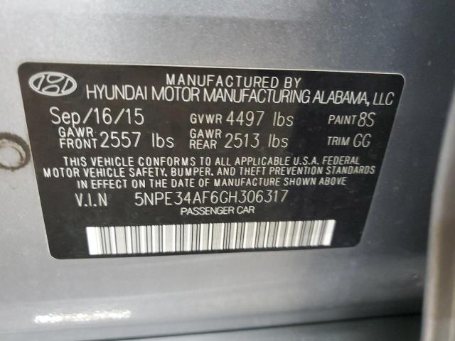 2016 HYUNDAI SONATA SPO - 5NPE34AF6GH306317