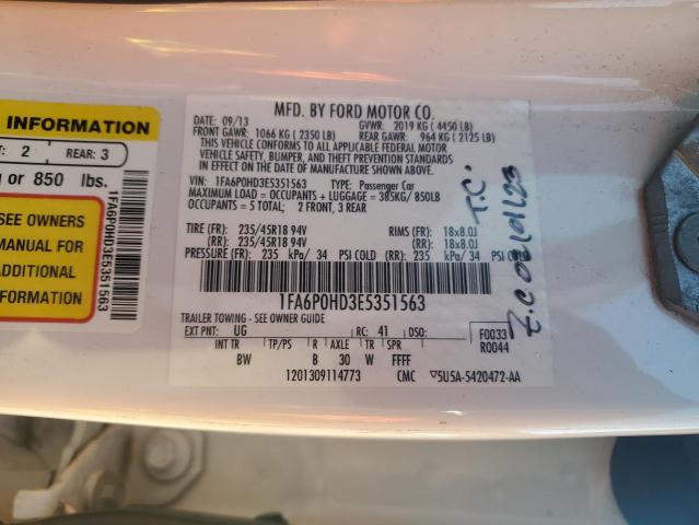 2014 FORD FUSION SE - 1FA6P0HD3E5351563