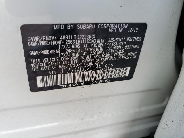 2020 SUBARU FORESTER JF2SKADC2LH481812