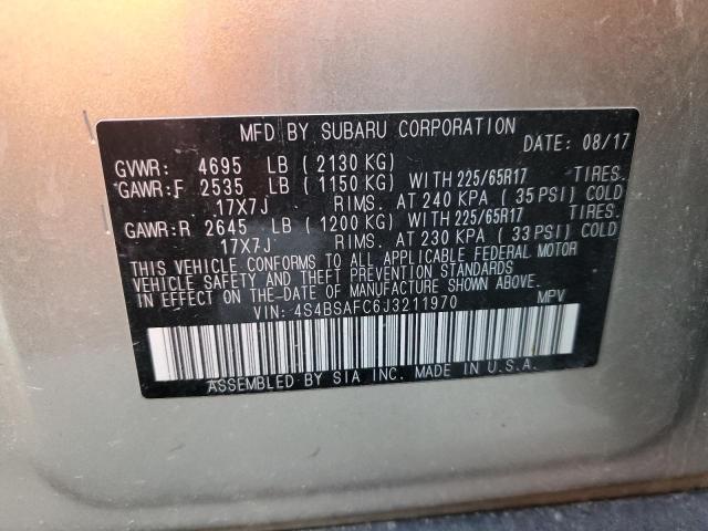 2018 SUBARU OUTBACK 2. - 4S4BSAFC6J3211970