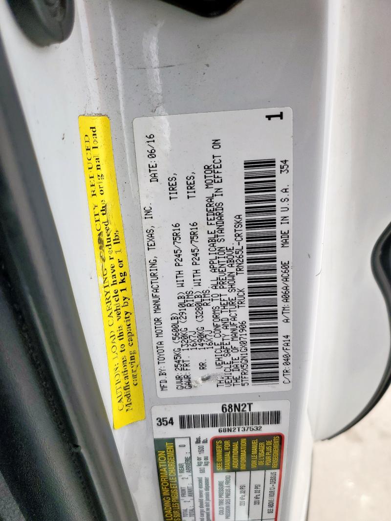 2016 TOYOTA TACOMA ACC - 5TFRX5GN1GX071906