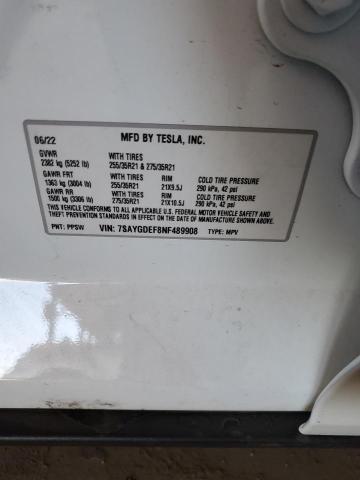 2022 TESLA MODEL Y - 7SAYGDEF8NF489908