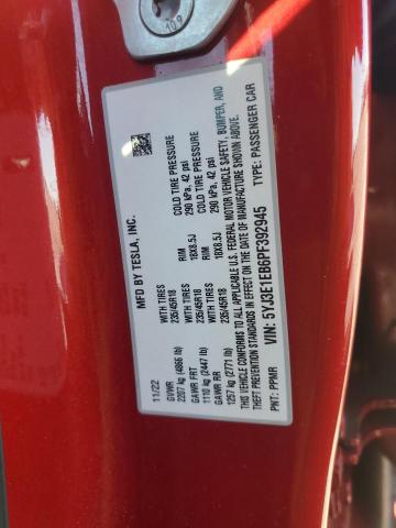 2023 TESLA MODEL 3 5YJ3E1EB6PF392945