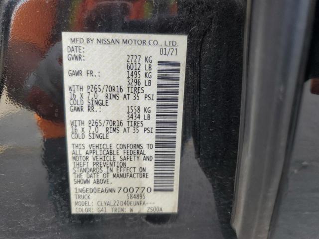 2021 NISSAN FRONTIER S - 1N6ED0EA6MN700770