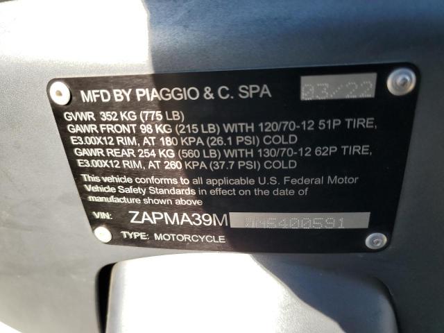 2022 VESPA GTS 300 ZAPMA39M0N5400591